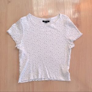 american eagle floral lettuce edge tee